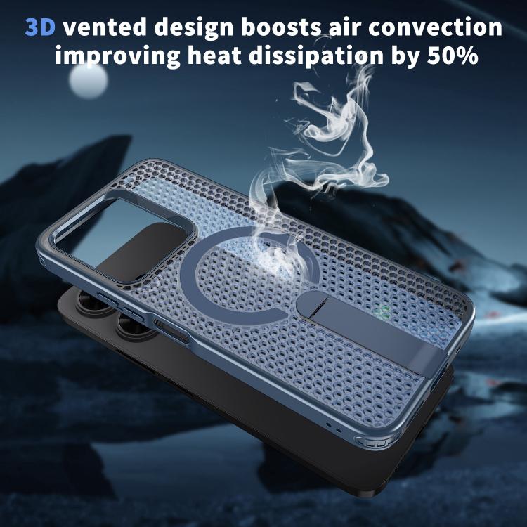 For Redmi 13 4G / 5G Honeycomb Cooling MagSafe Holder Phone Case