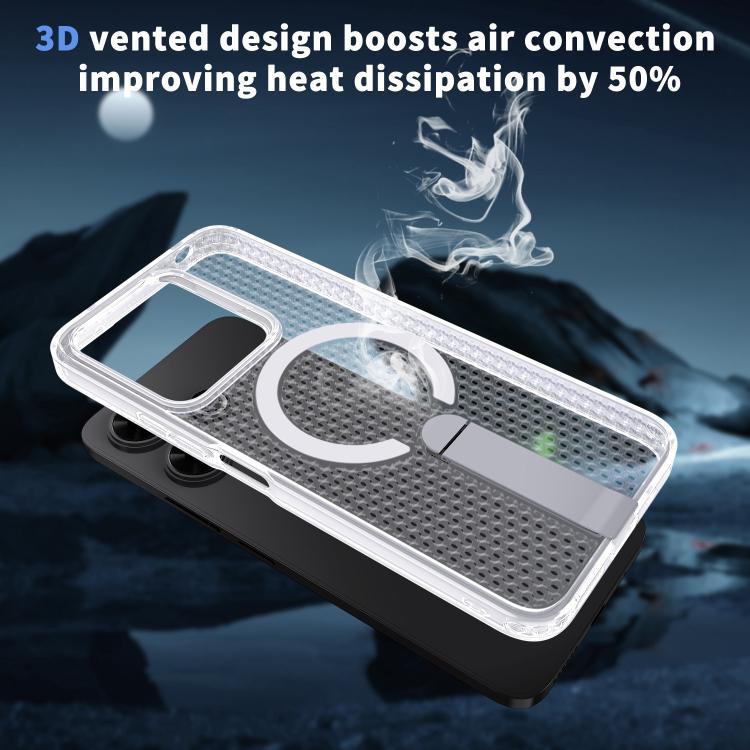 For Redmi 13 4G / 5G Honeycomb Cooling MagSafe Holder Phone Case