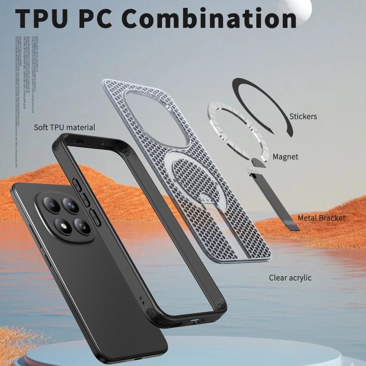 For Redmi Note 15 Pro+ 5G 163.3mm / Poco M8 Pro 5G Honeycomb Cooling MagSafe Holder Phone Case