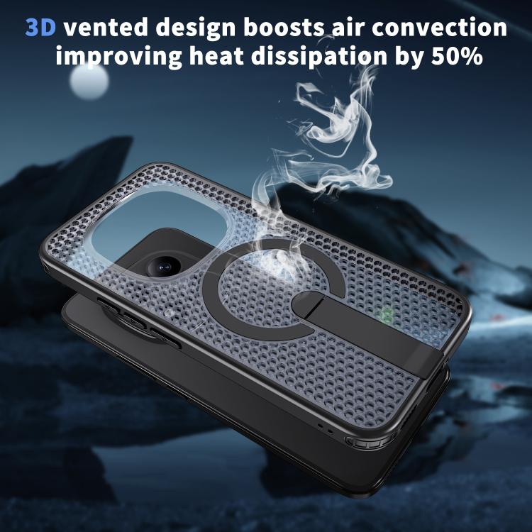 For Redmi Note 15 Pro+ 5G 163.3mm / Poco M8 Pro 5G Honeycomb Cooling MagSafe Holder Phone Case