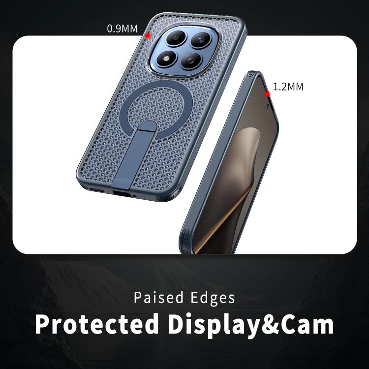 For Redmi Note 15 Pro+ 5G 163.3mm / Poco M8 Pro 5G Honeycomb Cooling MagSafe Holder Phone Case
