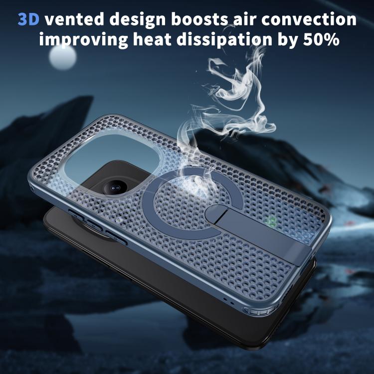 For Redmi Note 15 Pro+ 5G 163.3mm / Poco M8 Pro 5G Honeycomb Cooling MagSafe Holder Phone Case