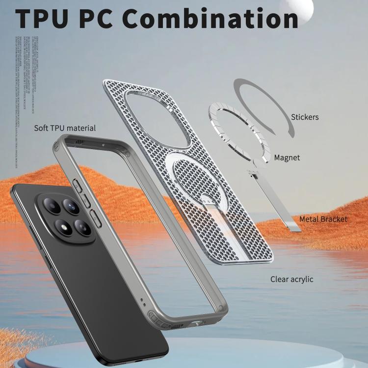 For Redmi Note 15 Pro+ 5G 163.3mm / Poco M8 Pro 5G Honeycomb Cooling MagSafe Holder Phone Case