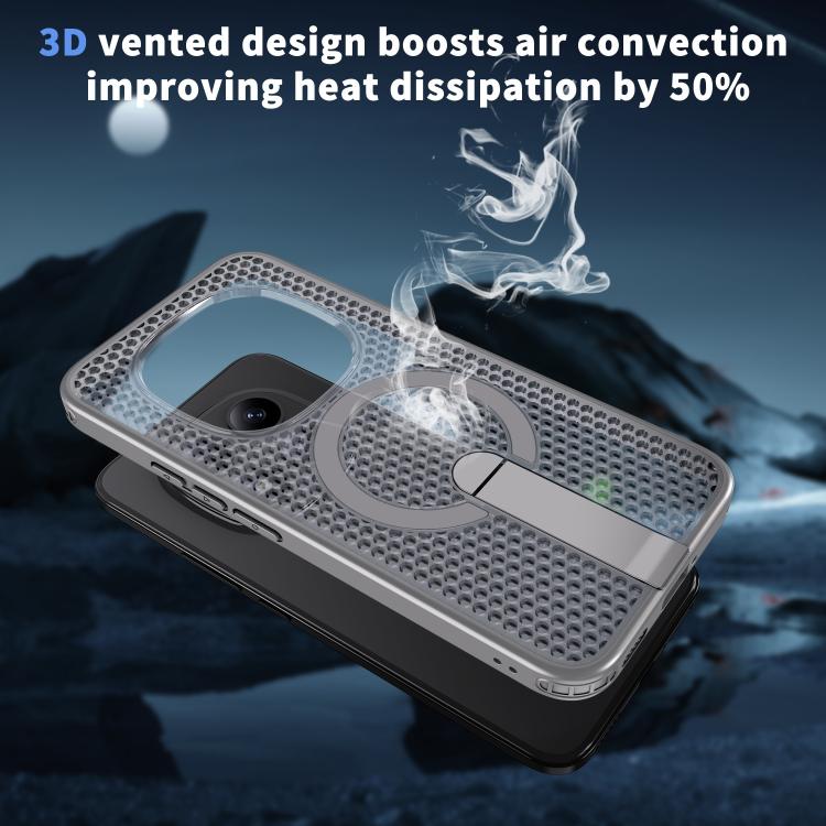 For Redmi Note 15 Pro+ 5G 163.3mm / Poco M8 Pro 5G Honeycomb Cooling MagSafe Holder Phone Case