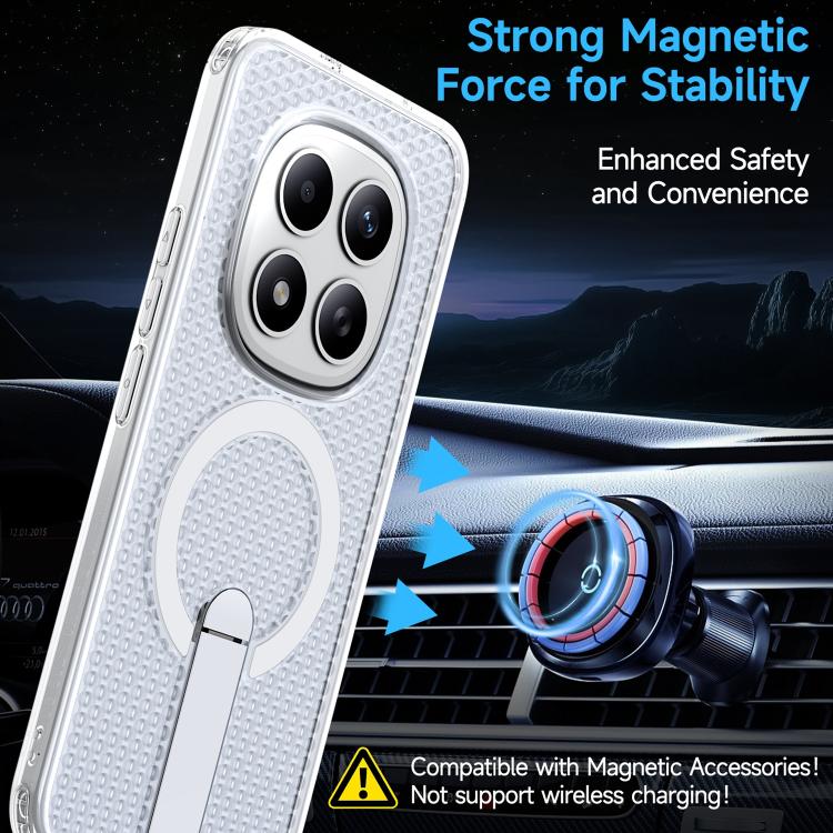 For Redmi Note 15 Pro+ 5G 163.3mm / Poco M8 Pro 5G Honeycomb Cooling MagSafe Holder Phone Case