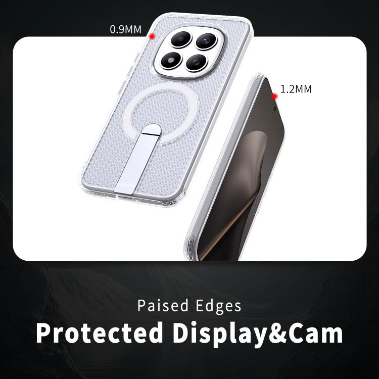 For Redmi Note 15 Pro+ 5G 163.3mm / Poco M8 Pro 5G Honeycomb Cooling MagSafe Holder Phone Case