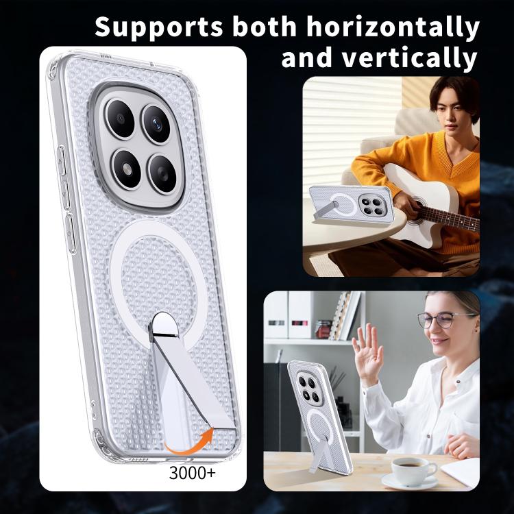 For Redmi Note 15 Pro+ 5G 163.3mm / Poco M8 Pro 5G Honeycomb Cooling MagSafe Holder Phone Case