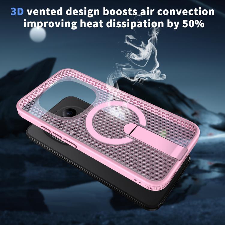 For Redmi Note 15 Pro+ 5G 163.3mm / Poco M8 Pro 5G Honeycomb Cooling MagSafe Holder Phone Case