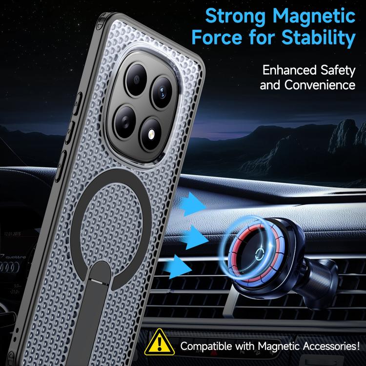 For Redmi Note 15 4G / 5G Global 164mm / Poco M8 5G Honeycomb Cooling MagSafe Holder Phone Case