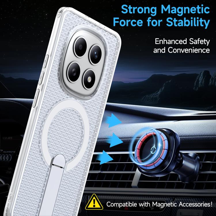 For Redmi Note 15 4G / 5G Global 164mm / Poco M8 5G Honeycomb Cooling MagSafe Holder Phone Case