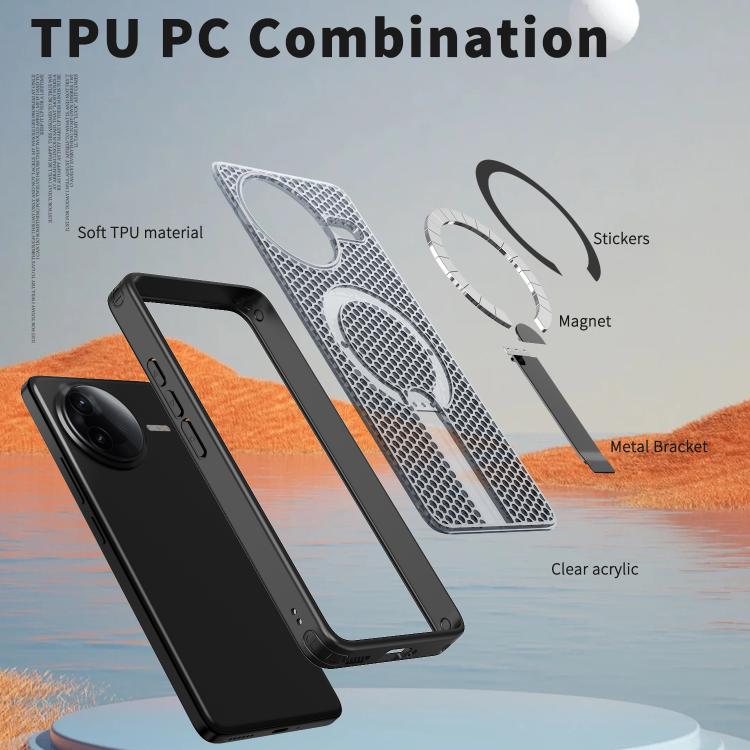 For Redmi K80 / K80 Pro / Poco F7 Pro Honeycomb Cooling MagSafe Holder Phone Case