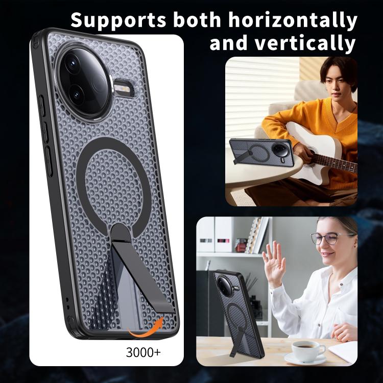For Redmi K80 / K80 Pro / Poco F7 Pro Honeycomb Cooling MagSafe Holder Phone Case