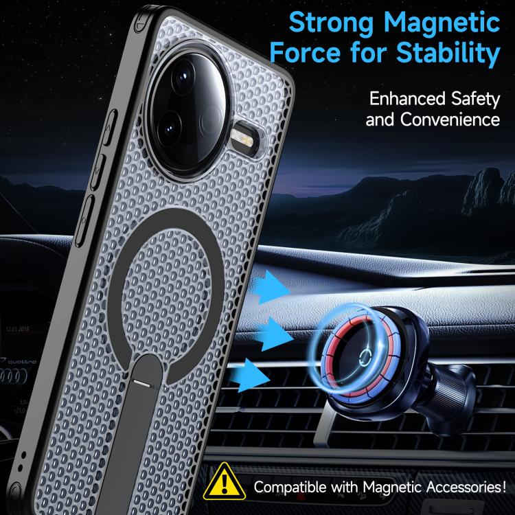For Redmi K80 / K80 Pro / Poco F7 Pro Honeycomb Cooling MagSafe Holder Phone Case