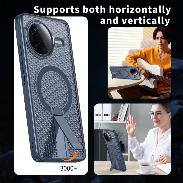 For Redmi K80 / K80 Pro / Poco F7 Pro Honeycomb Cooling MagSafe Holder Phone Case