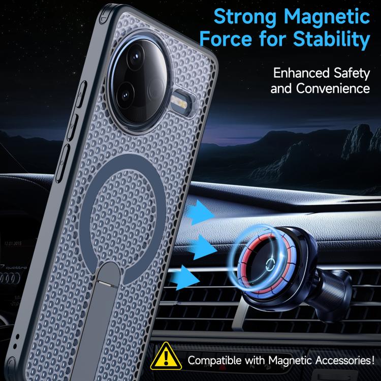 For Redmi K80 / K80 Pro / Poco F7 Pro Honeycomb Cooling MagSafe Holder Phone Case
