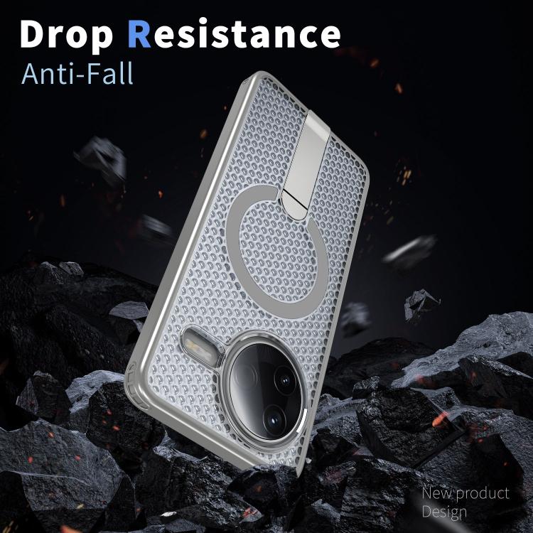 For Redmi K80 / K80 Pro / Poco F7 Pro Honeycomb Cooling MagSafe Holder Phone Case