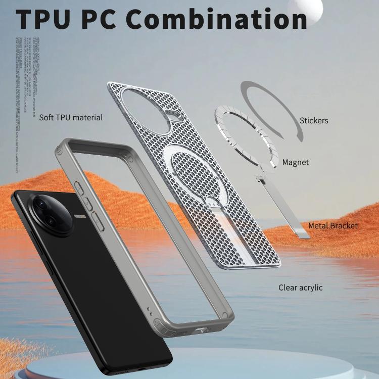 For Redmi K80 / K80 Pro / Poco F7 Pro Honeycomb Cooling MagSafe Holder Phone Case