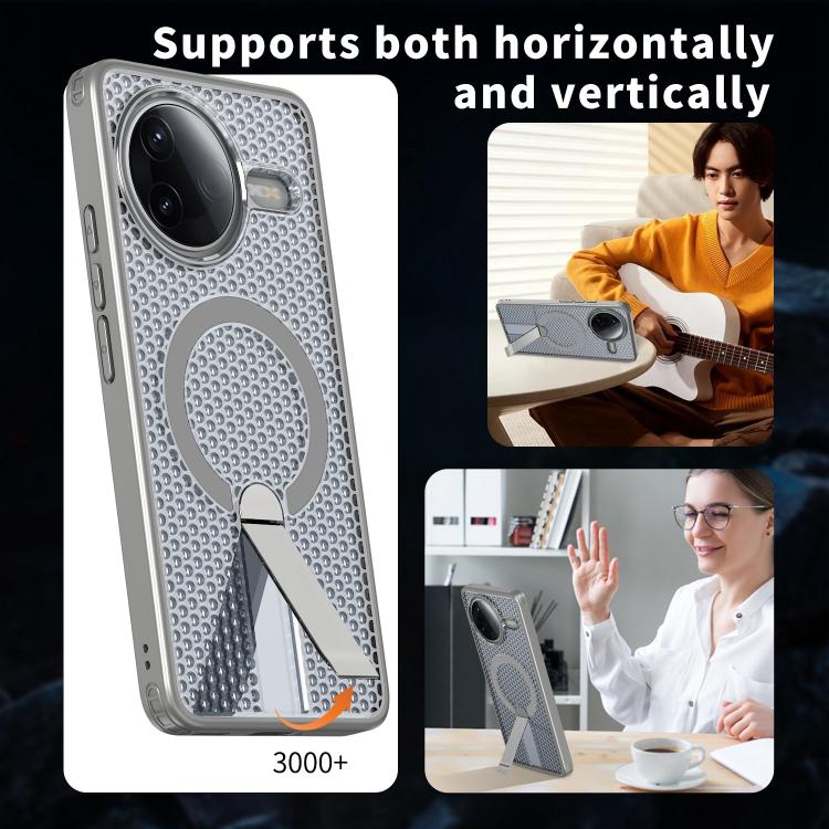 For Redmi K80 / K80 Pro / Poco F7 Pro Honeycomb Cooling MagSafe Holder Phone Case