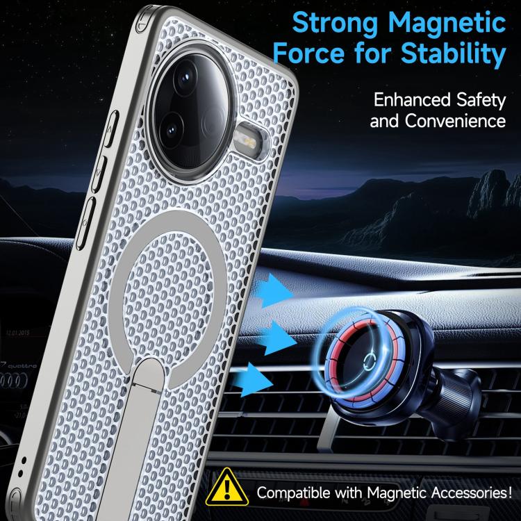 For Redmi K80 / K80 Pro / Poco F7 Pro Honeycomb Cooling MagSafe Holder Phone Case