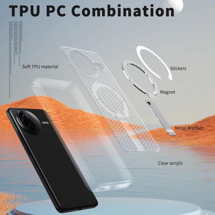 For Redmi K80 / K80 Pro / Poco F7 Pro Honeycomb Cooling MagSafe Holder Phone Case