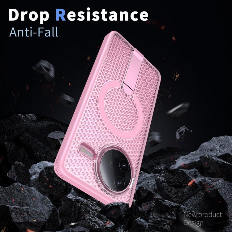 For Redmi K80 / K80 Pro / Poco F7 Pro Honeycomb Cooling MagSafe Holder Phone Case