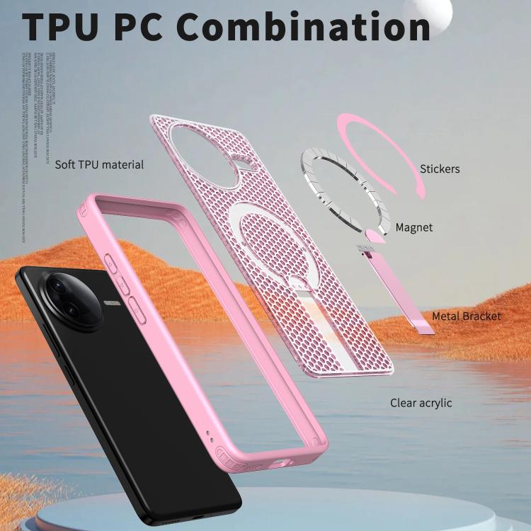 For Redmi K80 / K80 Pro / Poco F7 Pro Honeycomb Cooling MagSafe Holder Phone Case