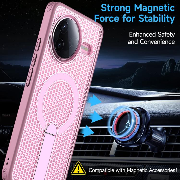 For Redmi K80 / K80 Pro / Poco F7 Pro Honeycomb Cooling MagSafe Holder Phone Case