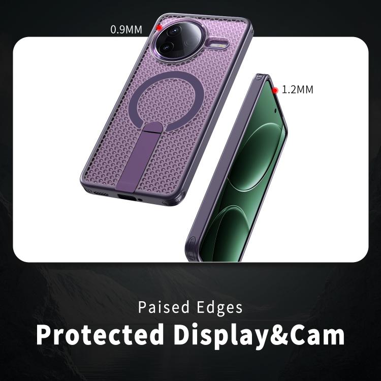 For Redmi K80 / K80 Pro / Poco F7 Pro Honeycomb Cooling MagSafe Holder Phone Case