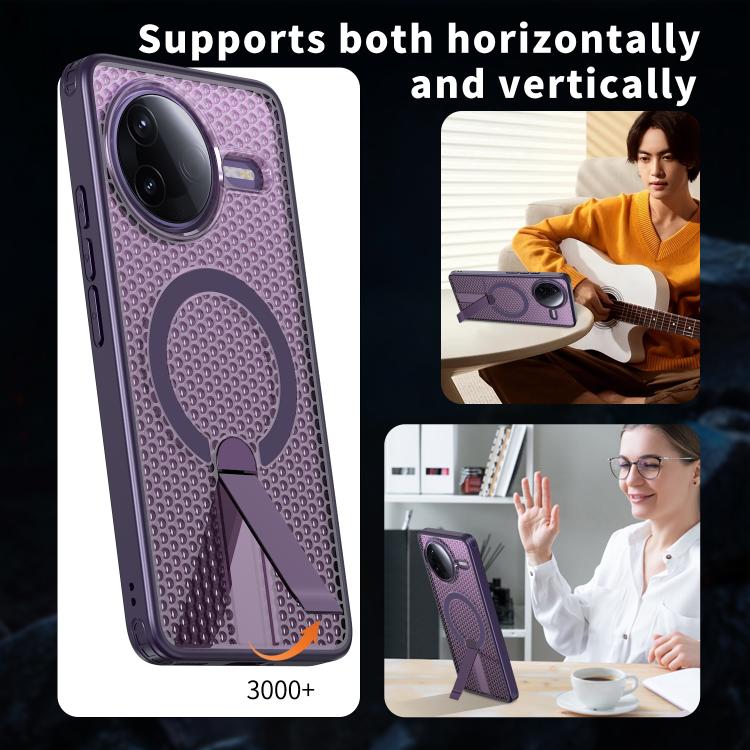 For Redmi K80 / K80 Pro / Poco F7 Pro Honeycomb Cooling MagSafe Holder Phone Case