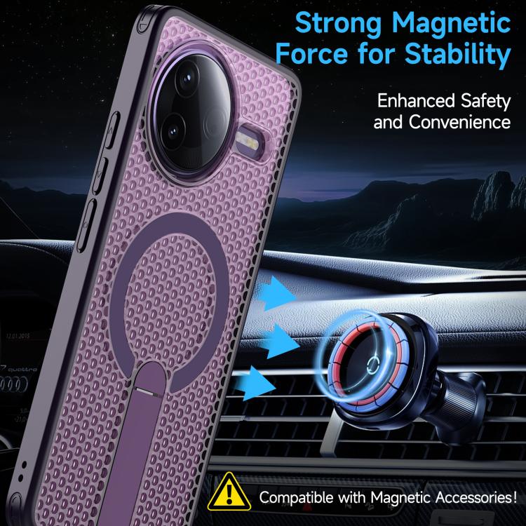 For Redmi K80 / K80 Pro / Poco F7 Pro Honeycomb Cooling MagSafe Holder Phone Case