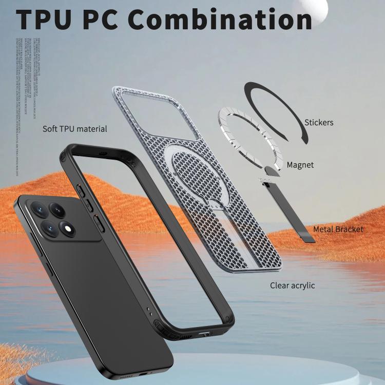 For Redmi K90 / Poco F8 Pro 5G Honeycomb Cooling MagSafe Holder Phone Case