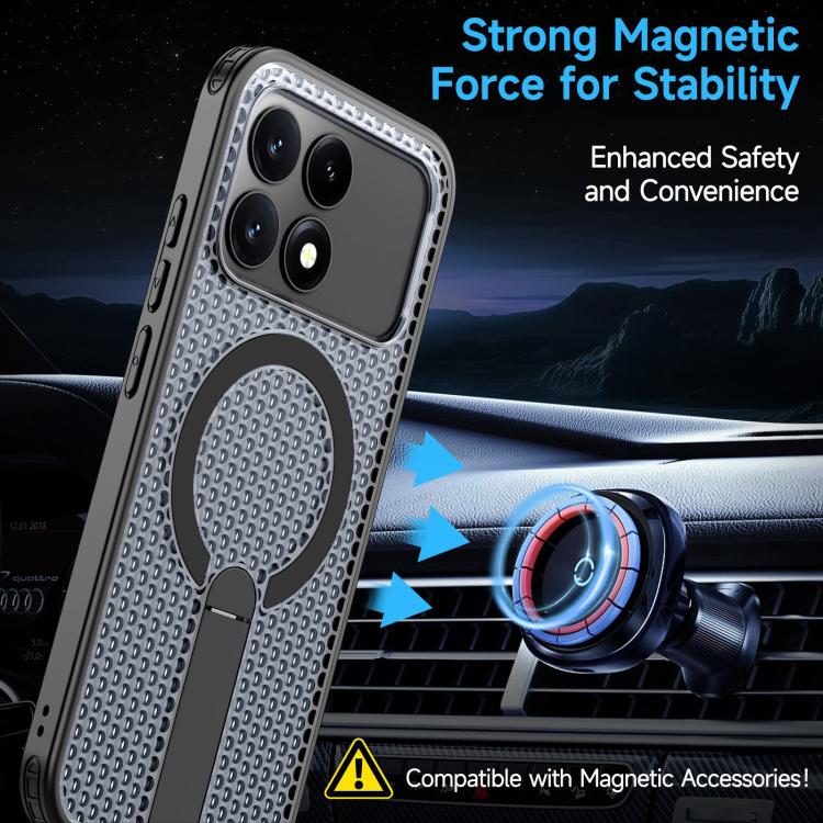 For Redmi K90 / Poco F8 Pro 5G Honeycomb Cooling MagSafe Holder Phone Case