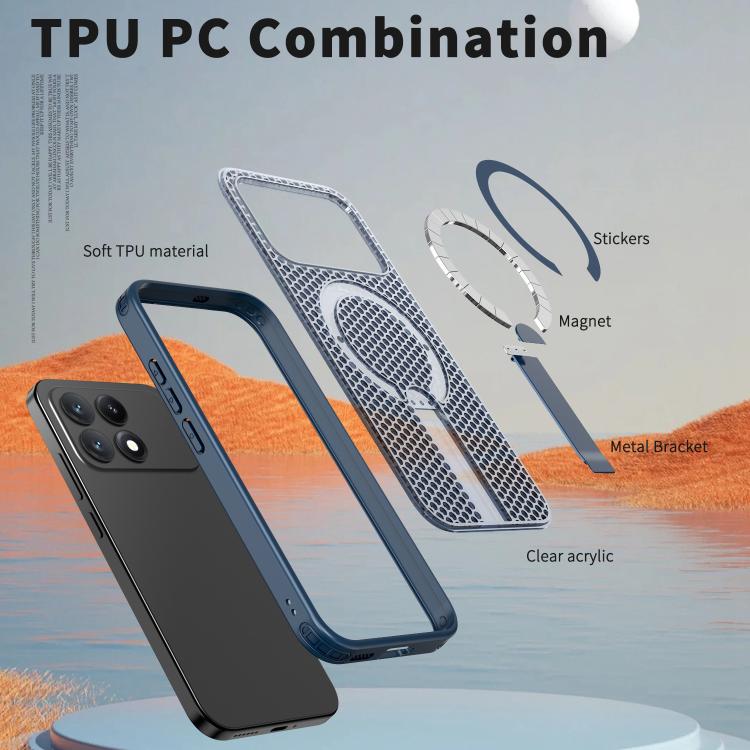 For Redmi K90 / Poco F8 Pro 5G Honeycomb Cooling MagSafe Holder Phone Case