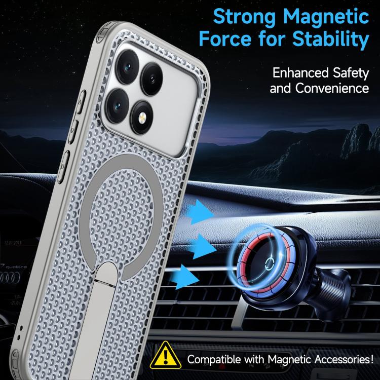 For Redmi K90 / Poco F8 Pro 5G Honeycomb Cooling MagSafe Holder Phone Case