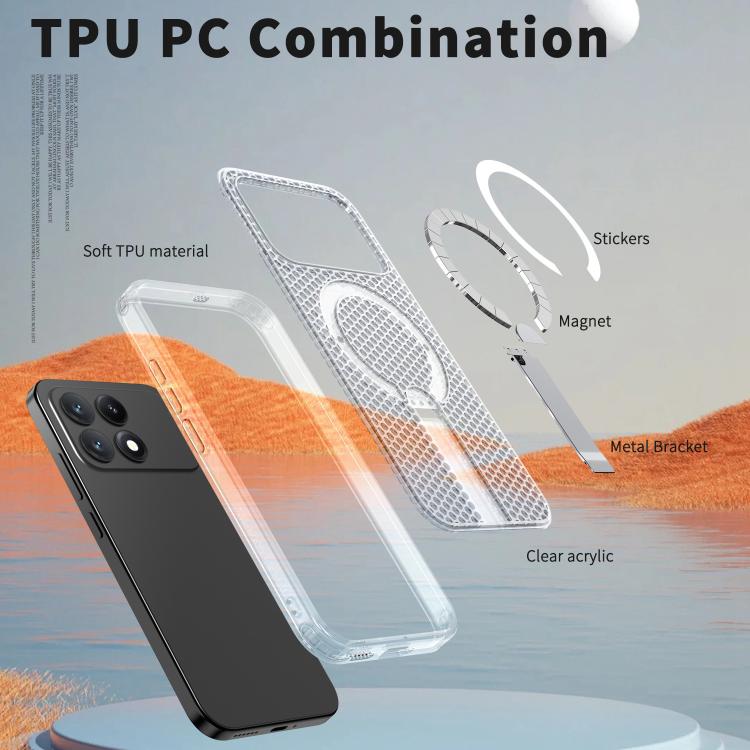For Redmi K90 / Poco F8 Pro 5G Honeycomb Cooling MagSafe Holder Phone Case