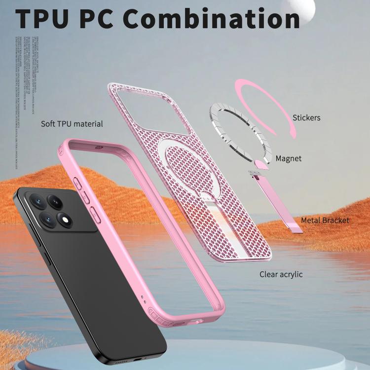 For Redmi K90 / Poco F8 Pro 5G Honeycomb Cooling MagSafe Holder Phone Case