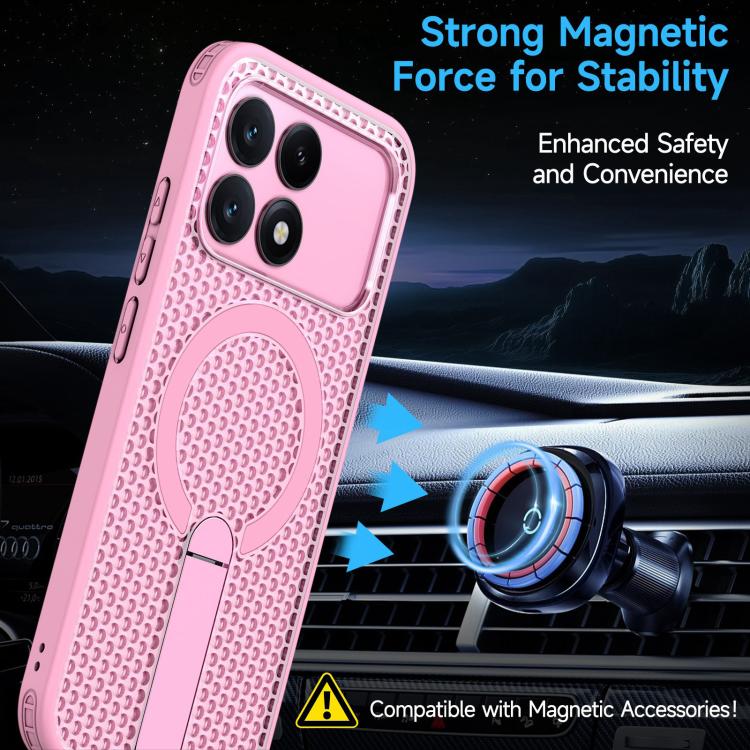 For Redmi K90 / Poco F8 Pro 5G Honeycomb Cooling MagSafe Holder Phone Case