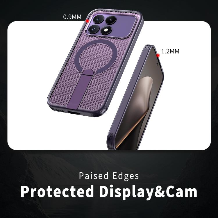 For Redmi K90 / Poco F8 Pro 5G Honeycomb Cooling MagSafe Holder Phone Case
