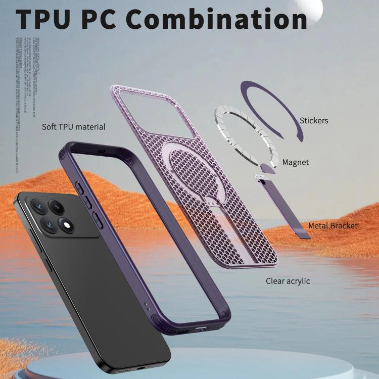 For Redmi K90 / Poco F8 Pro 5G Honeycomb Cooling MagSafe Holder Phone Case