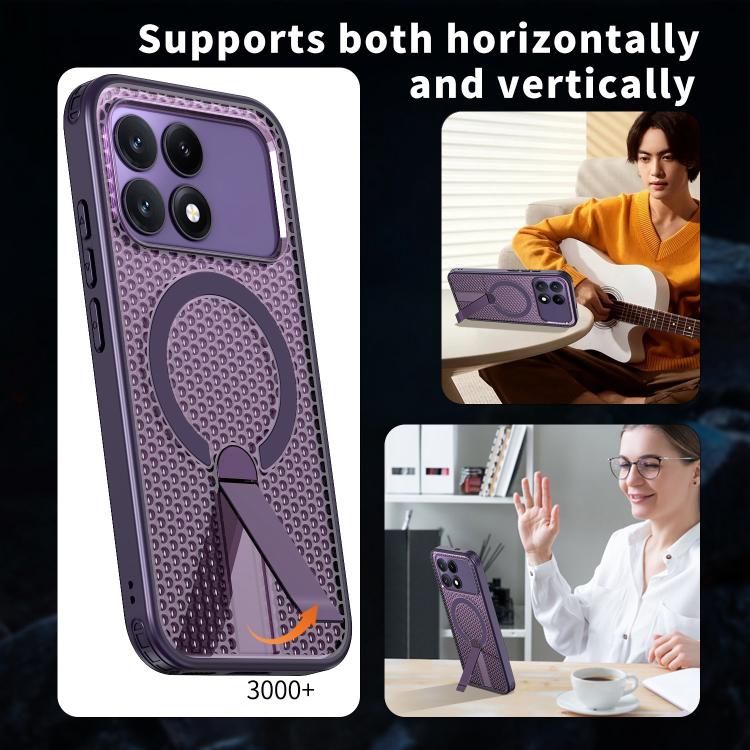 For Redmi K90 / Poco F8 Pro 5G Honeycomb Cooling MagSafe Holder Phone Case