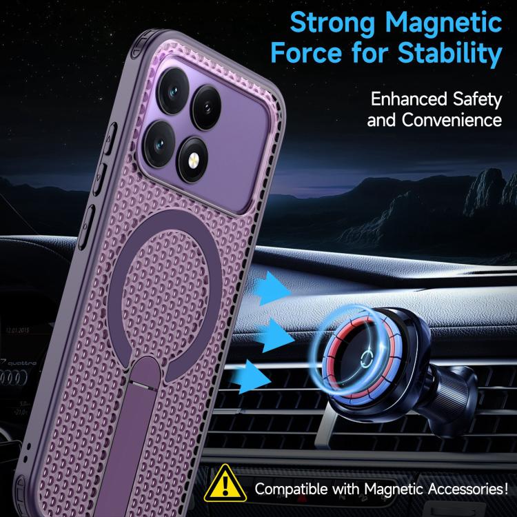 For Redmi K90 / Poco F8 Pro 5G Honeycomb Cooling MagSafe Holder Phone Case