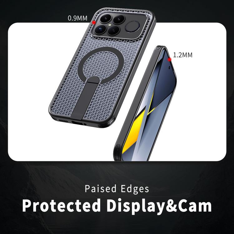 For Redmi K90 Pro Max / Poco F8 Ultra Honeycomb Cooling MagSafe Holder Phone Case