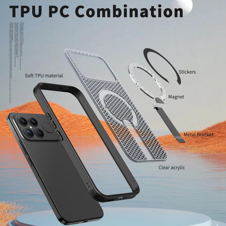 For Redmi K90 Pro Max / Poco F8 Ultra Honeycomb Cooling MagSafe Holder Phone Case