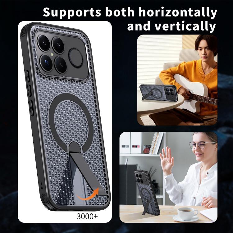 For Redmi K90 Pro Max / Poco F8 Ultra Honeycomb Cooling MagSafe Holder Phone Case