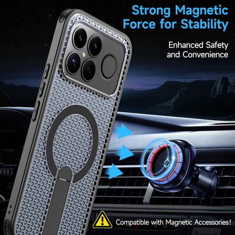 For Redmi K90 Pro Max / Poco F8 Ultra Honeycomb Cooling MagSafe Holder Phone Case