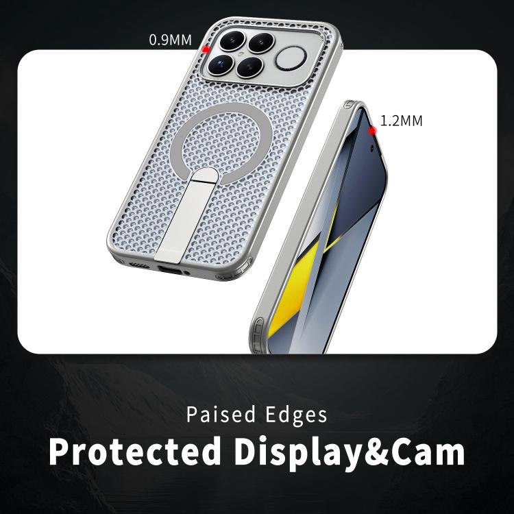 For Redmi K90 Pro Max / Poco F8 Ultra Honeycomb Cooling MagSafe Holder Phone Case