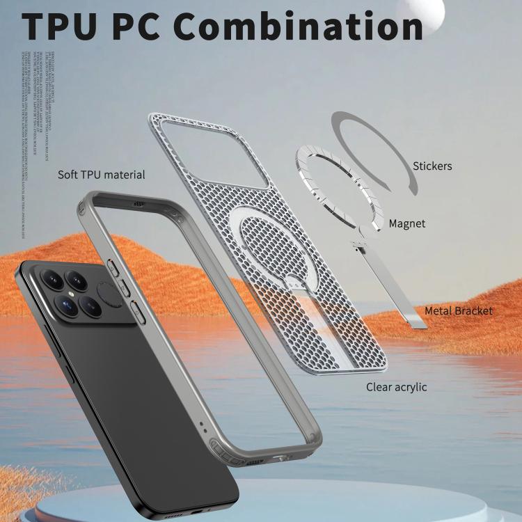 For Redmi K90 Pro Max / Poco F8 Ultra Honeycomb Cooling MagSafe Holder Phone Case