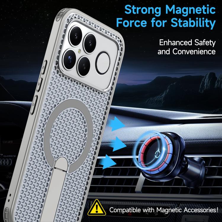 For Redmi K90 Pro Max / Poco F8 Ultra Honeycomb Cooling MagSafe Holder Phone Case