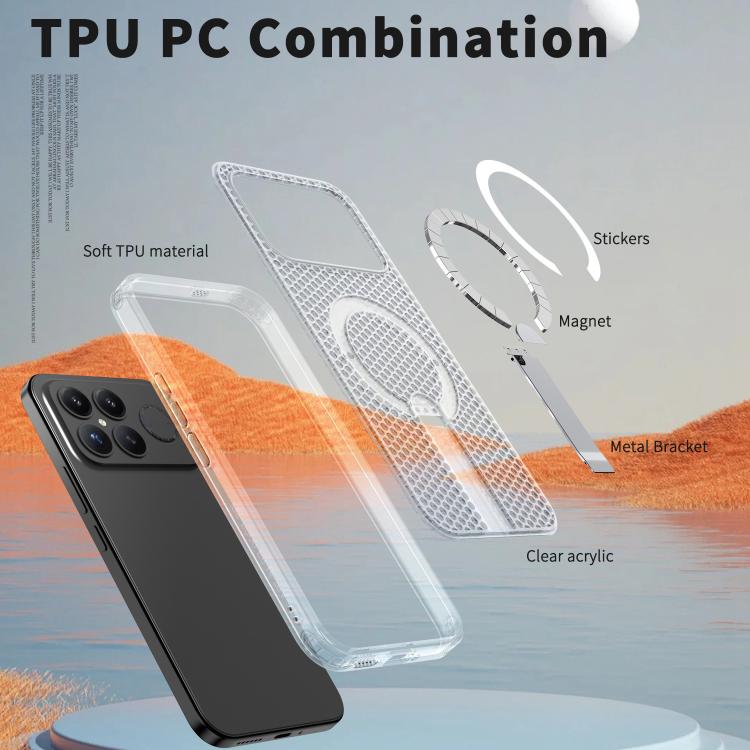 For Redmi K90 Pro Max / Poco F8 Ultra Honeycomb Cooling MagSafe Holder Phone Case