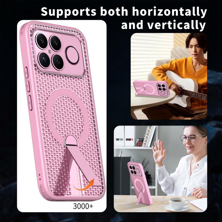 For Redmi K90 Pro Max / Poco F8 Ultra Honeycomb Cooling MagSafe Holder Phone Case